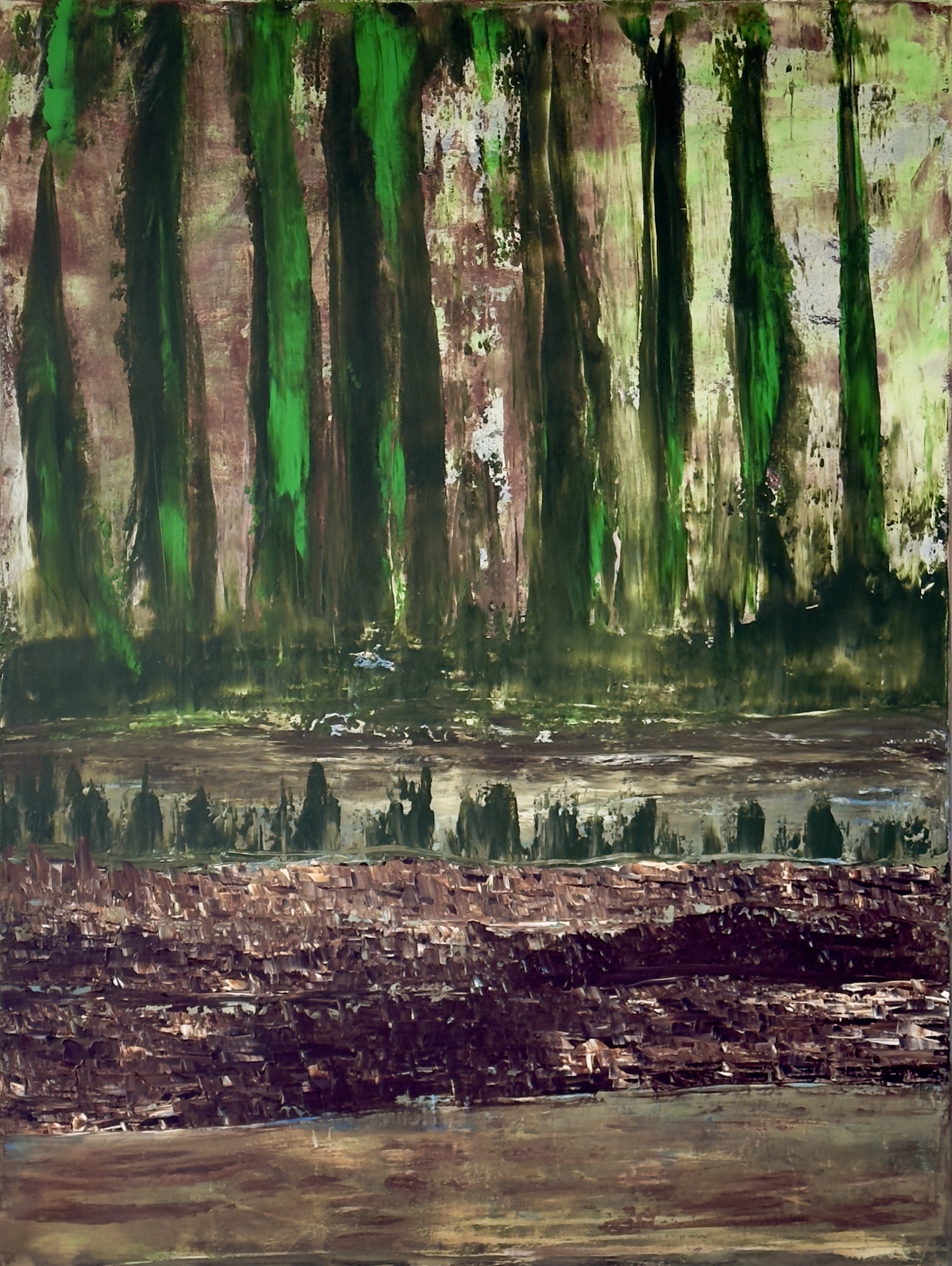 Acrylmalerei Kunstwerk im Atelier Facettenreich - Farbenfrohe Komposition mit modernen Techniken